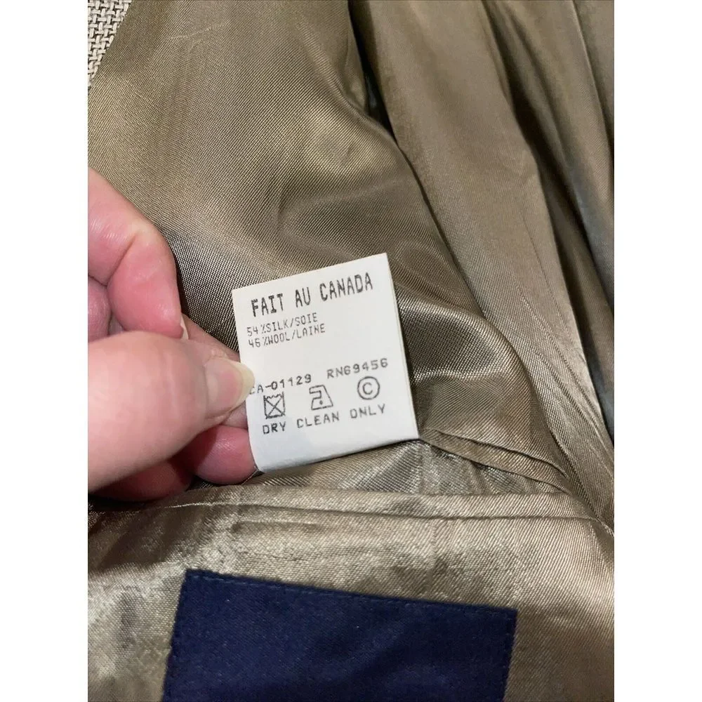 Mark Alexander Sports Coat Men 42R Beige 54% Silk 46%‎ Wool Canada